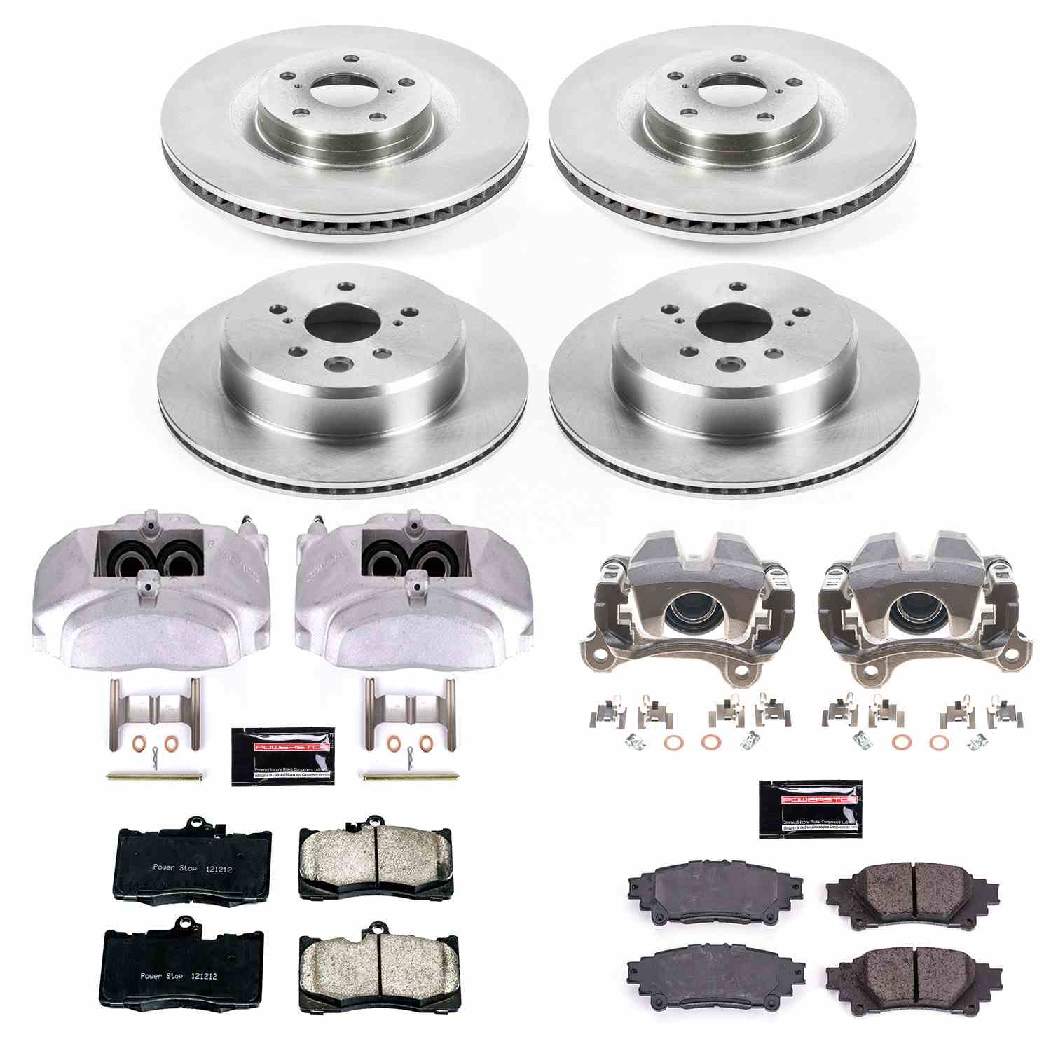 Power Stop 13-19 Lexus GS350 Front & Rear Autospecialty Brake Kit w/Calipers KCOE6513