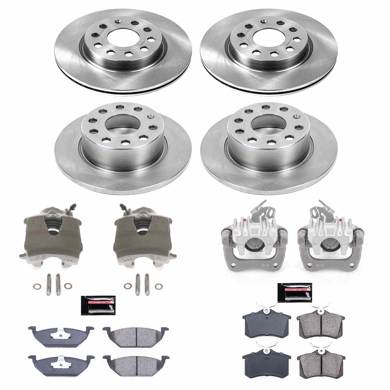 Power Stop 13-15 Volkswagen Jetta Front & Rear Autospecialty Brake Kit w/Calipers KCOE7242