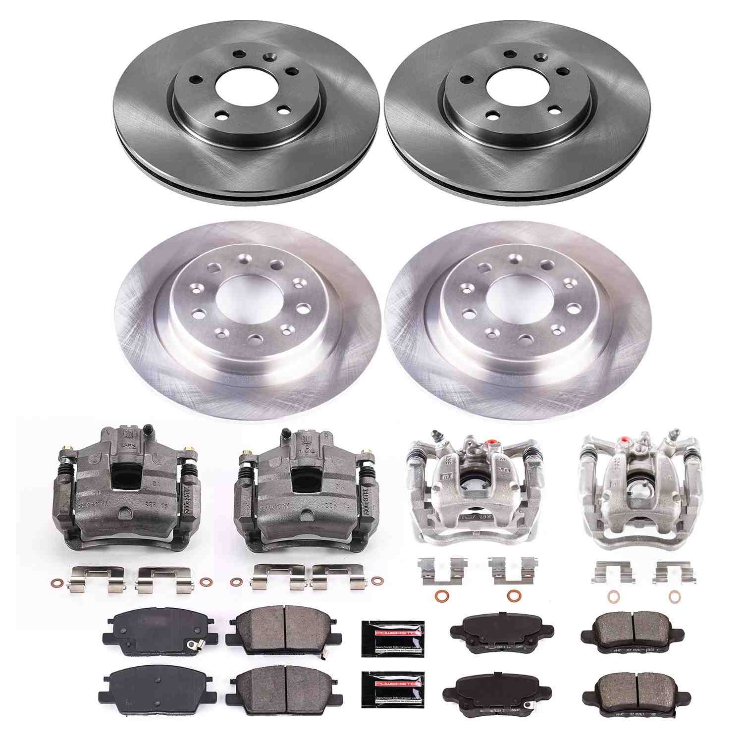 Power Stop 18-20 Chevrolet Equinox Front & Rear Autospecialty Brake Kit w/Calipers KCOE7564