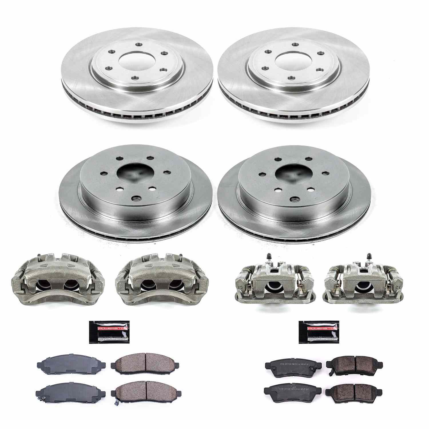 Power Stop 2019 Nissan Frontier Front & Rear Autospecialty Brake Kit w/Calipers KCOE8357