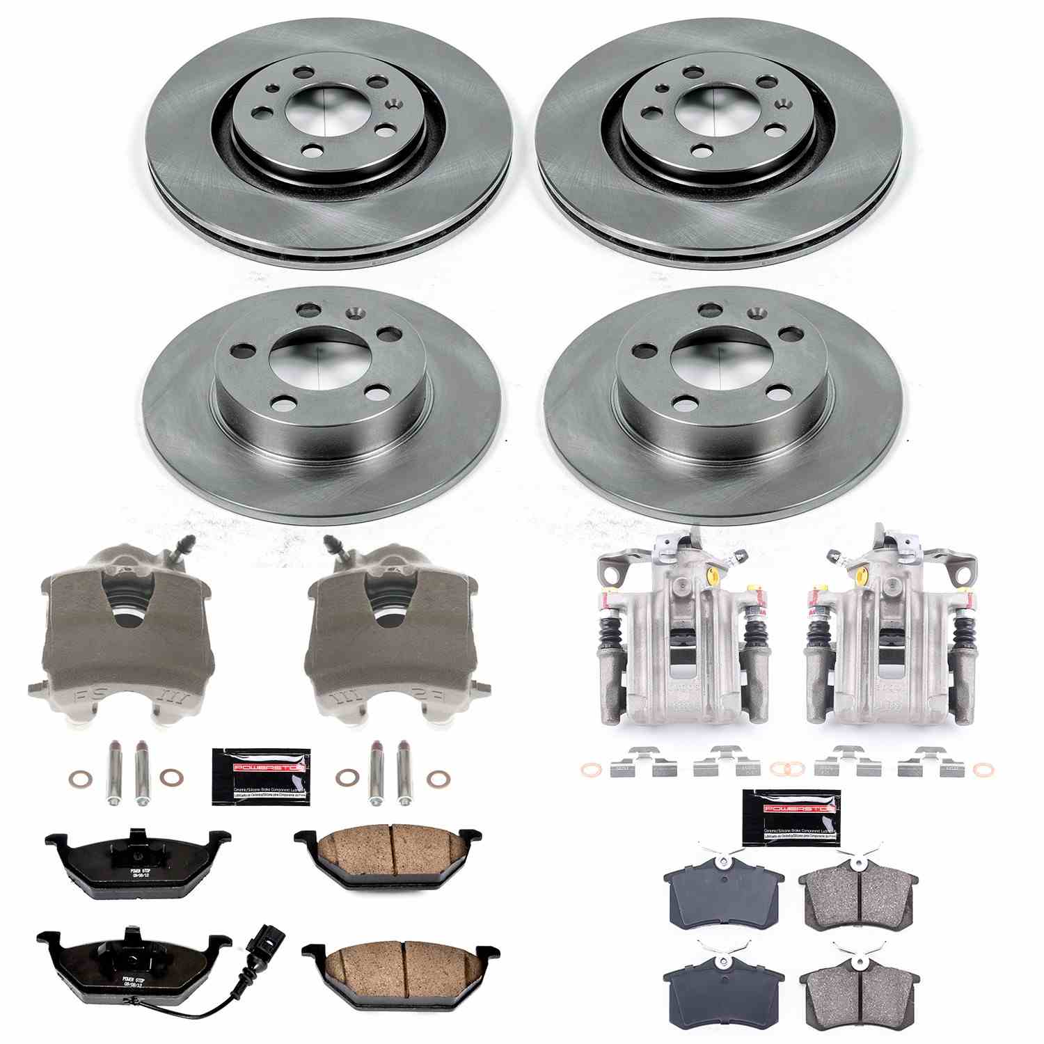 Power Stop 1999 Volkswagen Beetle Front & Rear Autospecialty Brake Kit w/Calipers KCOE840