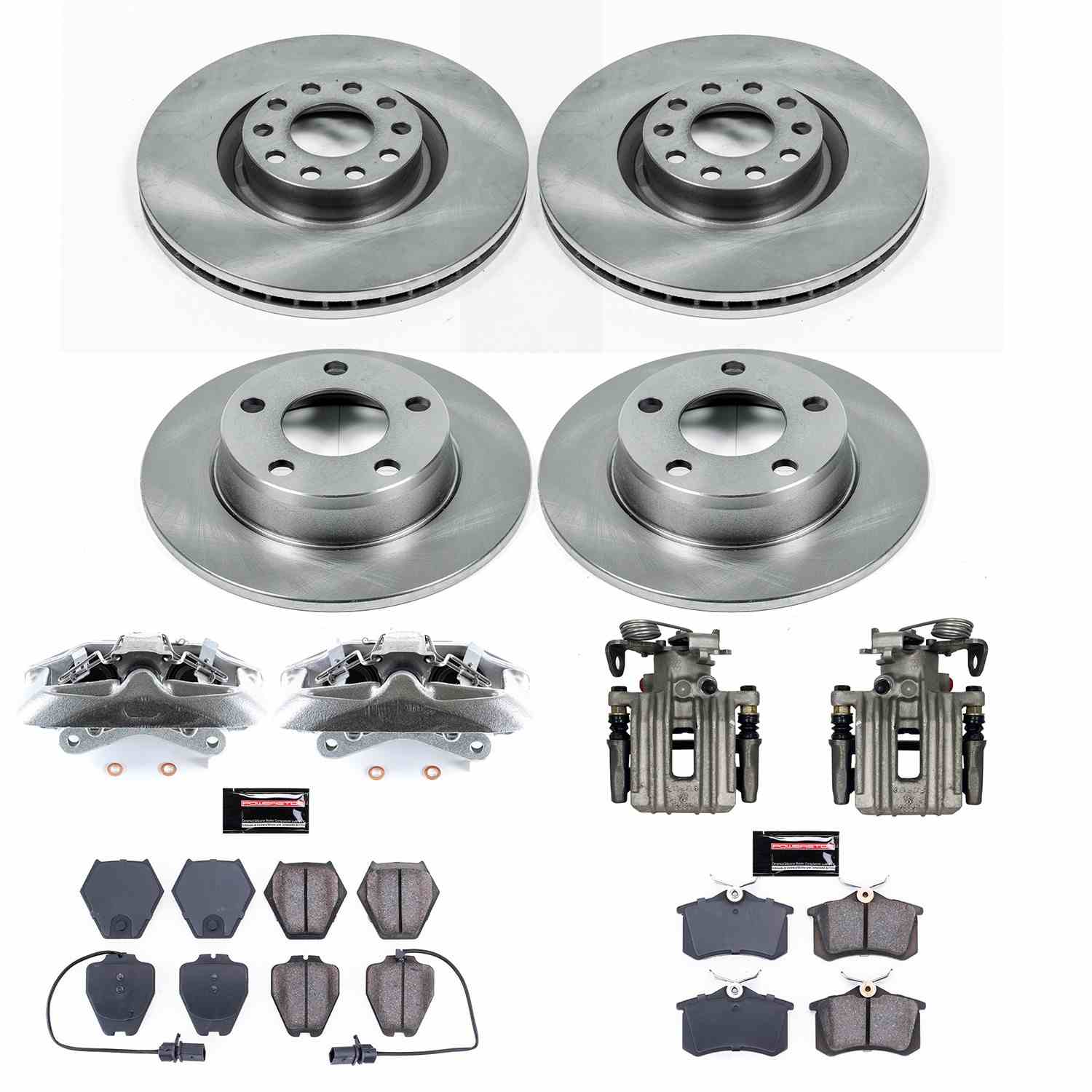 Power Stop 02-04 Audi A6 Quattro Front & Rear Autospecialty Brake Kit w/Calipers KCOE950