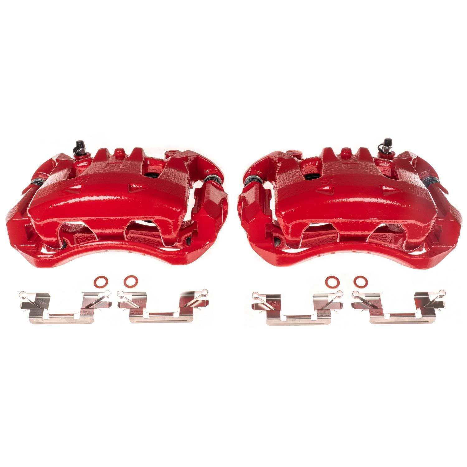 Power Stop 11-13 Nissan Leaf Front Red Calipers w/Brackets - Pair S6864