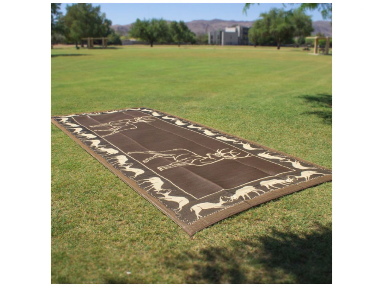 Mings Mark Deer Mat 9'X12'  Black/Beige