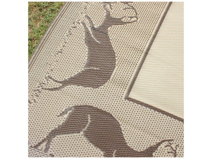 Mings Mark Deer Mat 9'X12'  Black/Beige