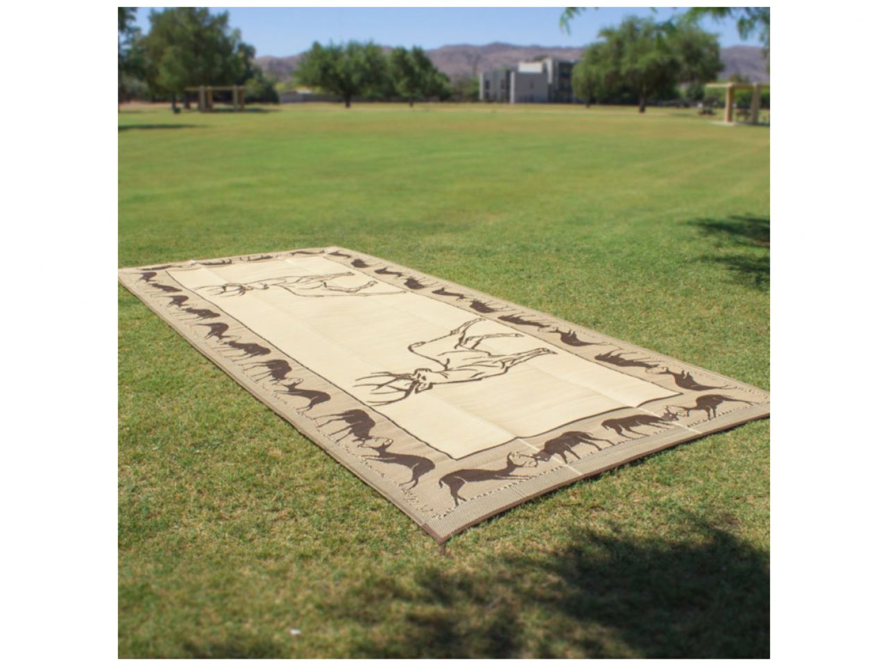 Mings Mark Deer Mat 9'X12'  Black/Beige