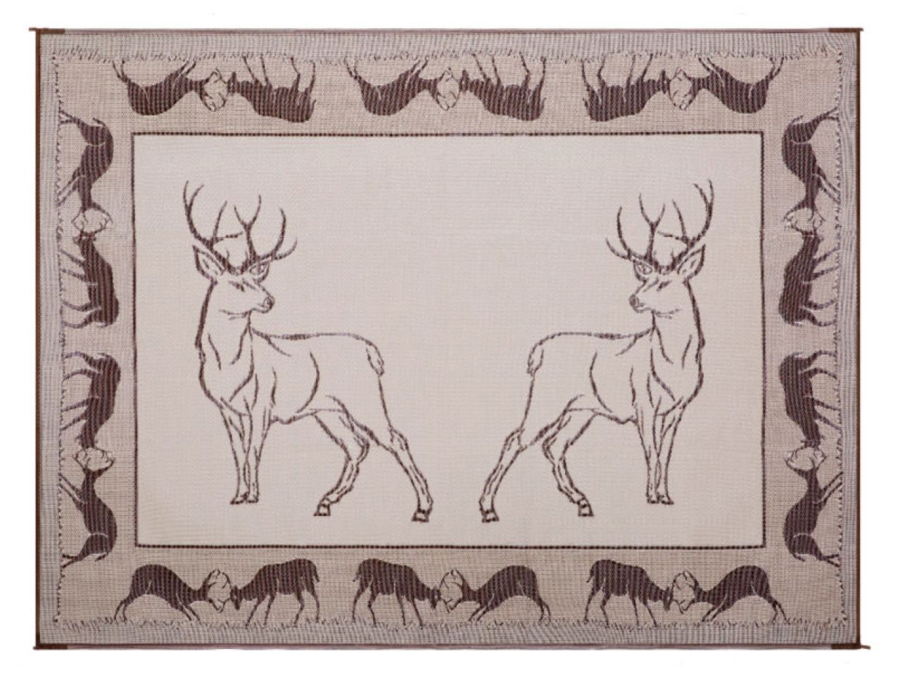 Mings Mark Deer Mat 9'X12'  Black/Beige