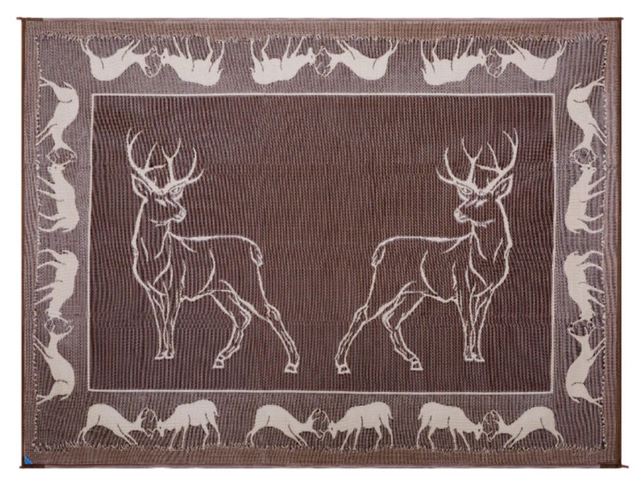 Mings Mark Deer Mat 9'X12'  Black/Beige