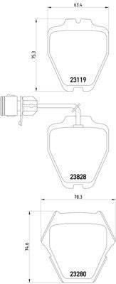 hella pagid disc brake pad set  frsport 355008791