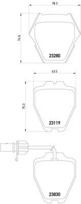 hella pagid disc brake pad set  frsport 355009031