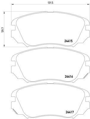 hella pagid disc brake pad set  frsport 355013051