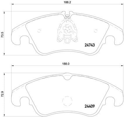 hella pagid disc brake pad set  frsport 355013751