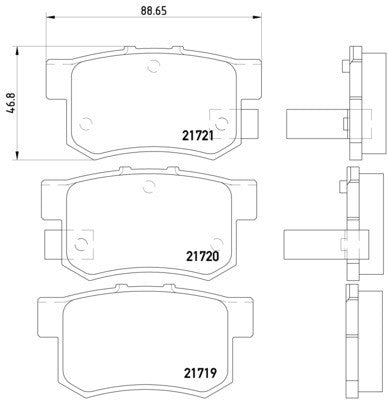 Hella Pagid Disc Brake Pad Set  top view frsport 355016451