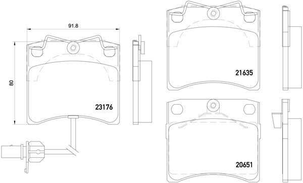 hella pagid disc brake pad set  frsport 355018521