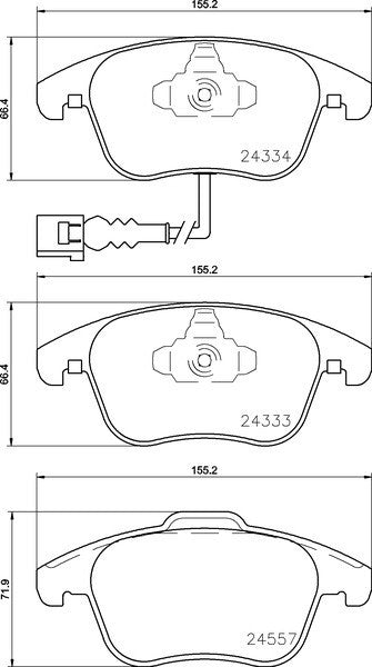 Hella Pagid Disc Brake Pad Set  top view frsport 355020321