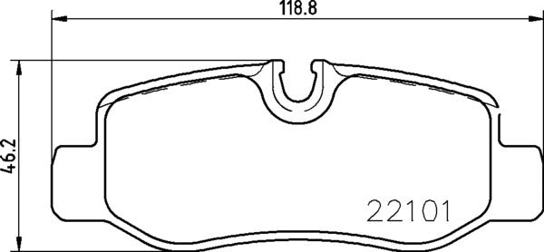 hella pagid disc brake pad set  frsport 355021761