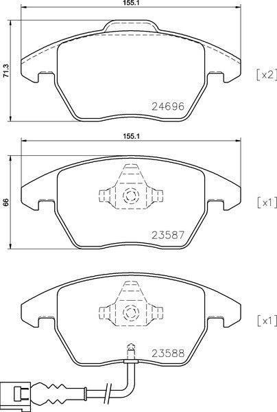 Hella Pagid Disc Brake Pad Set  top view frsport 355023161