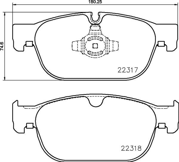 Hella Pagid Disc Brake Pad Set  top view frsport 355024801