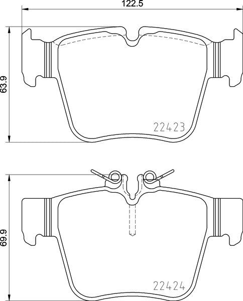 Hella Pagid Disc Brake Pad Set  top view frsport 355024991