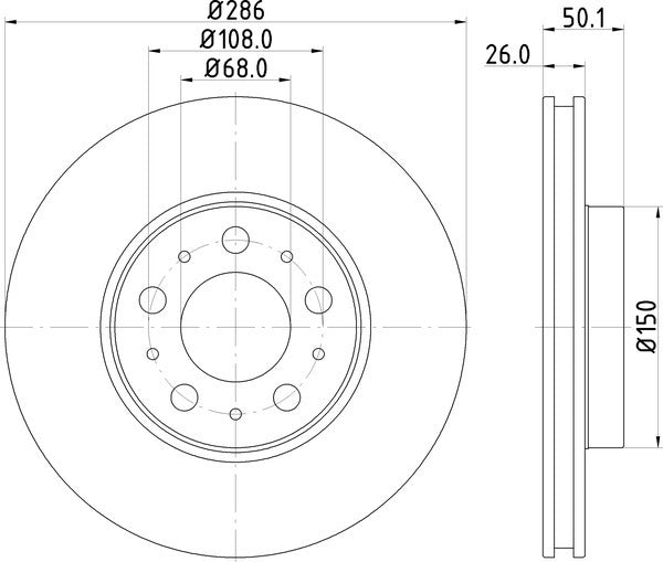 hella pagid disc brake rotor  frsport 355107051