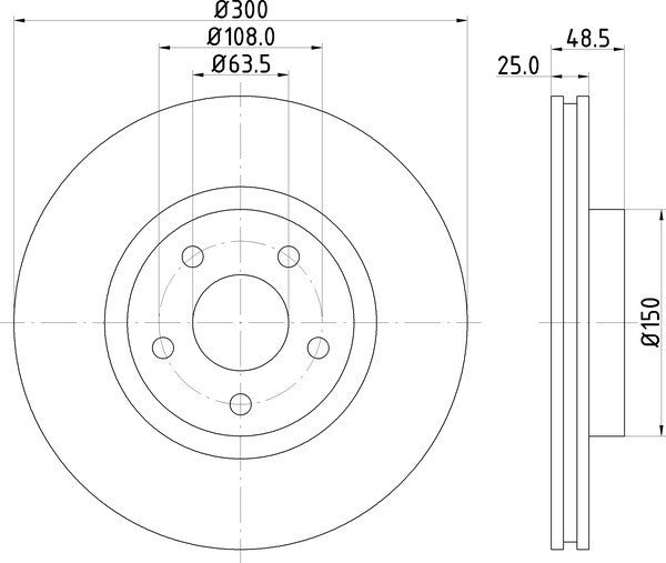 Hella Pagid Disc Brake Rotor  top view frsport 355112192