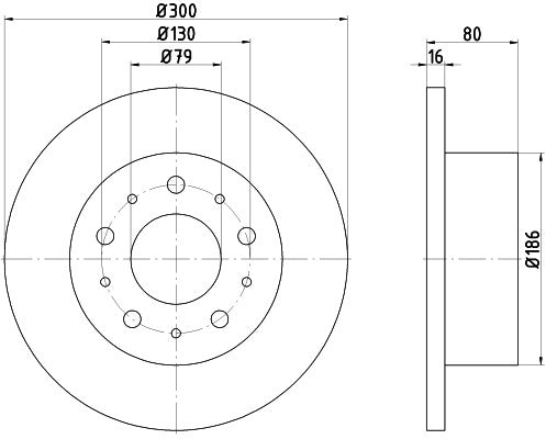 Hella Pagid Disc Brake Rotor  top view frsport 355113731