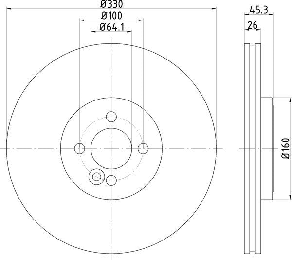 Hella Pagid Disc Brake Rotor  top view frsport 355122731