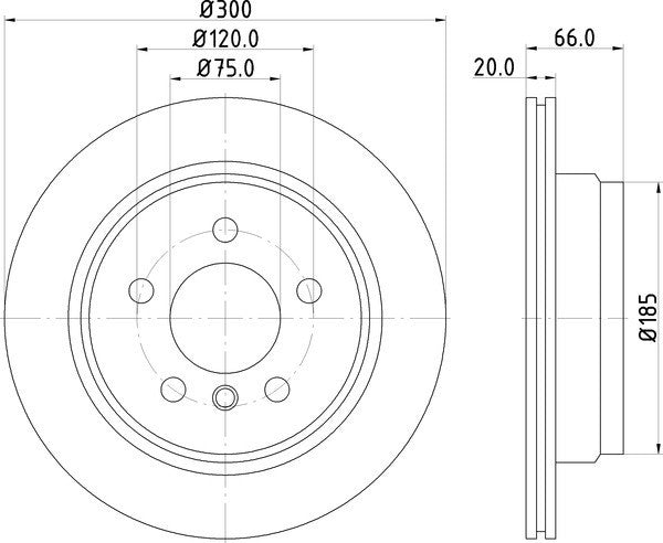 Hella Pagid Disc Brake Rotor  top view frsport 355123152