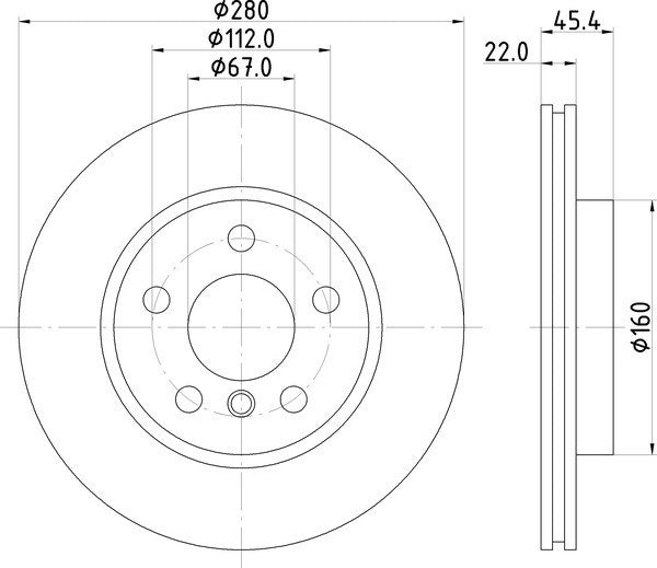 Hella Pagid Disc Brake Rotor  top view frsport 355123481