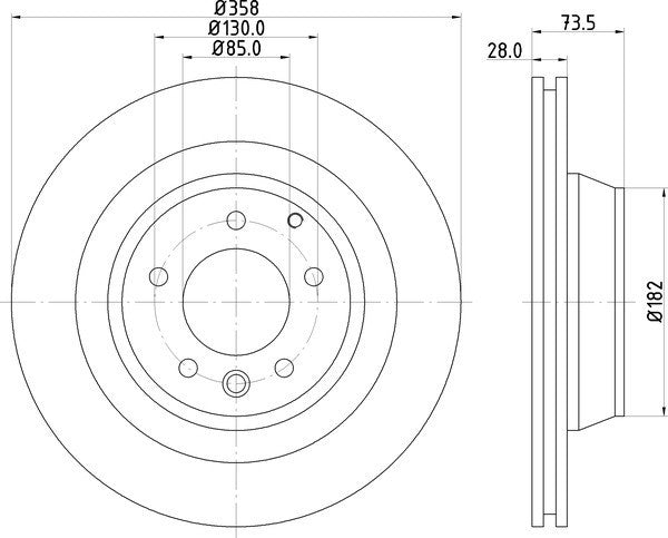 Hella Pagid Disc Brake Rotor  top view frsport 355129721