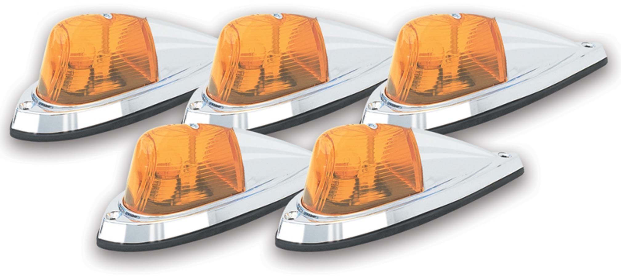 Pacer Hi-Five Cab Roof Lights Amber Deluxe Chrome PCP20-105