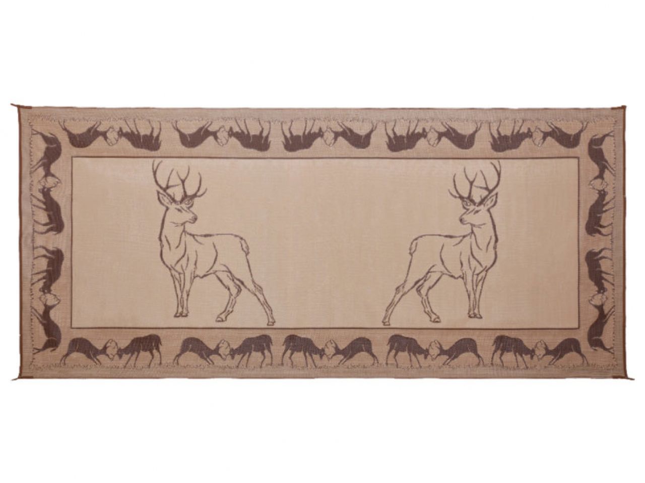 Mings Mark Deer Mat Black/Brown/Biege 8'X18'