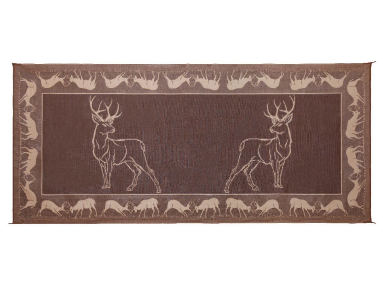 Mings Mark Deer Mat Black/Brown/Biege 8'X18'