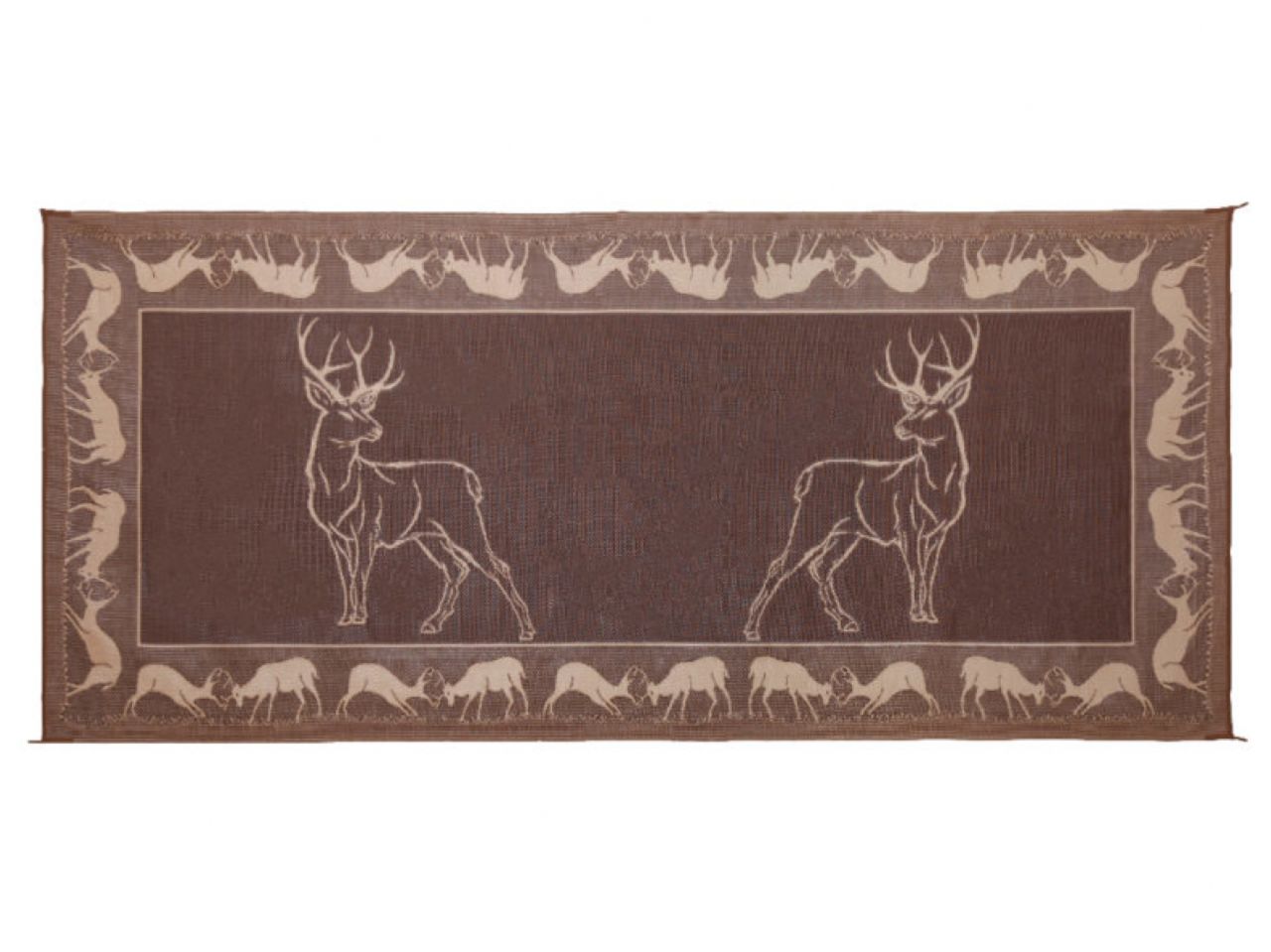 Mings Mark Deer Mat Black/Brown/Biege 8'X18'