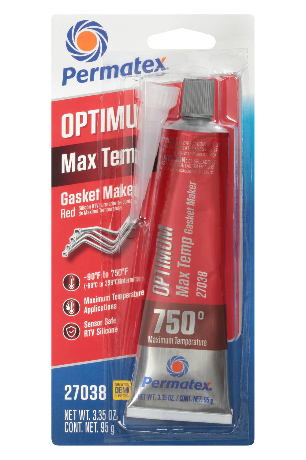 Permatex Optimum Red Max Temperature 3.35oz Tube PEX27038