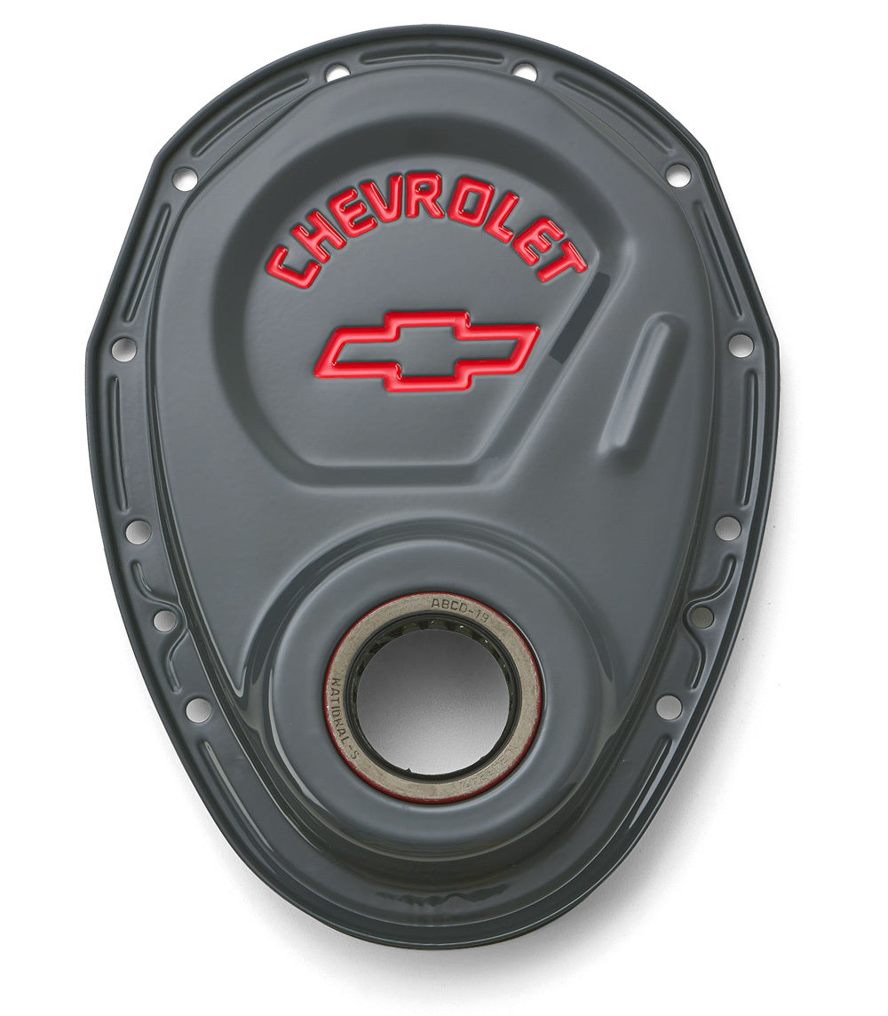 Proform SBC Timing Cover Shark Gray w/Bowtie Logo PFM141-883