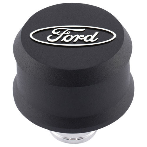 Proform Ford Slant-Edge Breather Raised Oval Black Crink PFM302-435