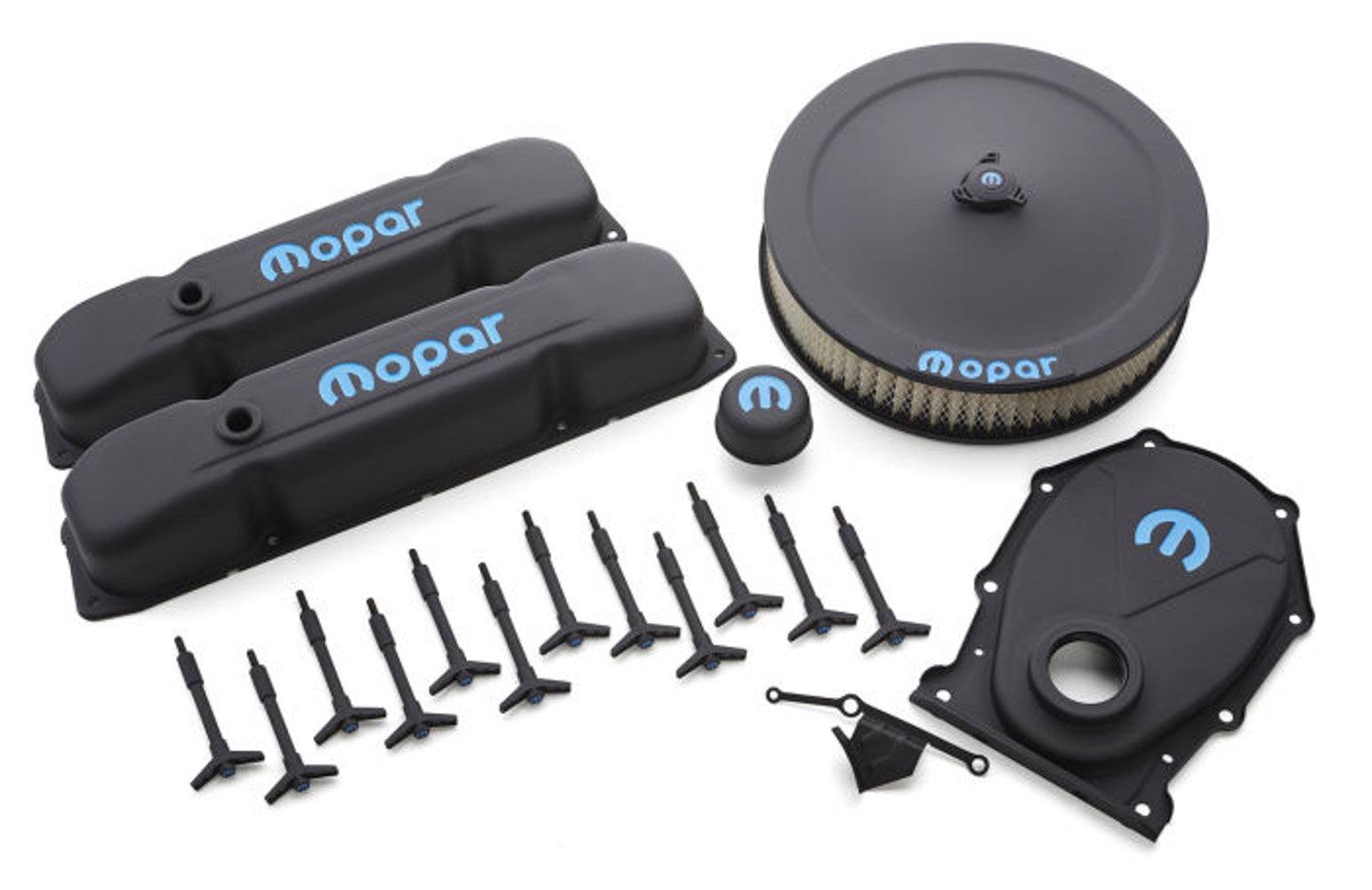 Proform Engine Dress-Up Kit Blac k Crinkle w/Blue MOPAR PFM440-812