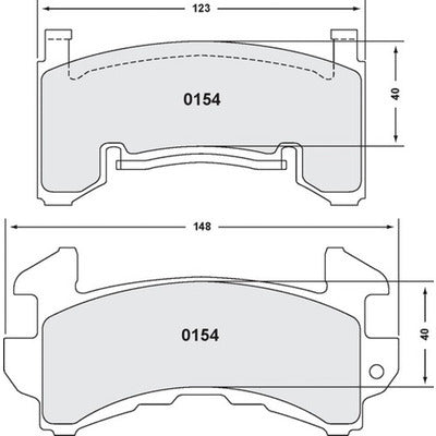 Performance Friction Brake Pads Metric GM PFR0154.13.14.44