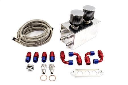 PrivateLabelMfg Power Driven Universal Oil Catch Can Kit Breather Tank