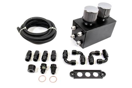 PrivateLabelMfg Power Driven Universal Oil Catch Can Kit Breather Tank