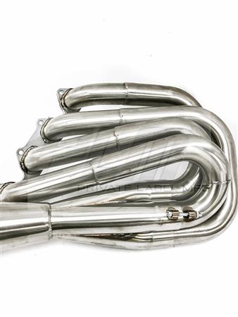 PrivateLabelMfg Power Driven B-Series Hood Exit Race Header with 4-1 Megaphone B18 B20