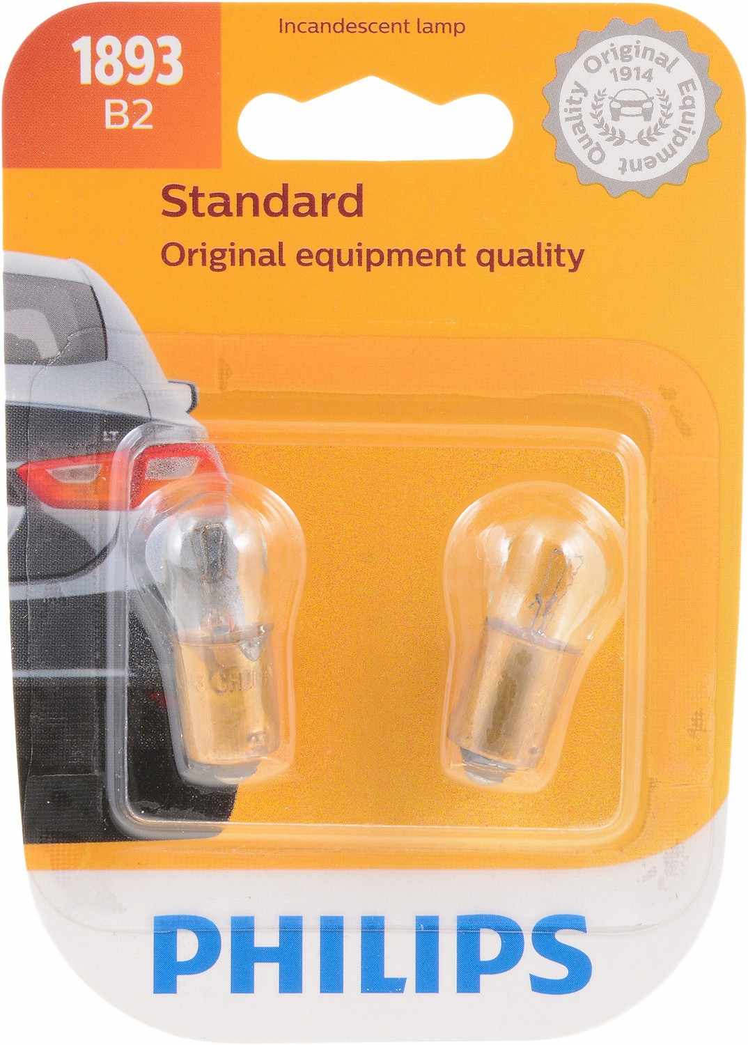 Philips Instrument Panel Light Bulb  top view frsport 1893B2