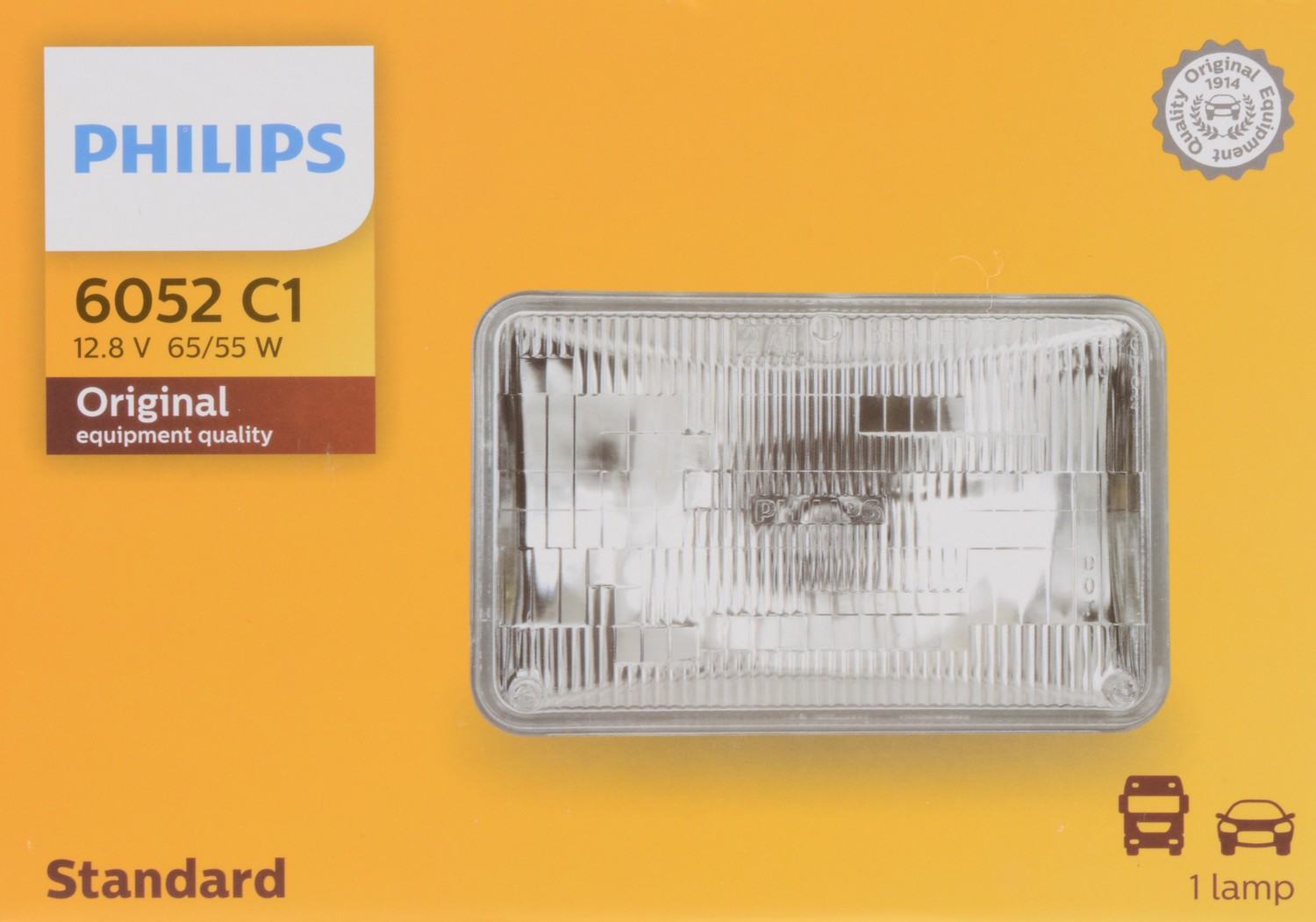 Philips Headlight Bulb  top view frsport 6052C1