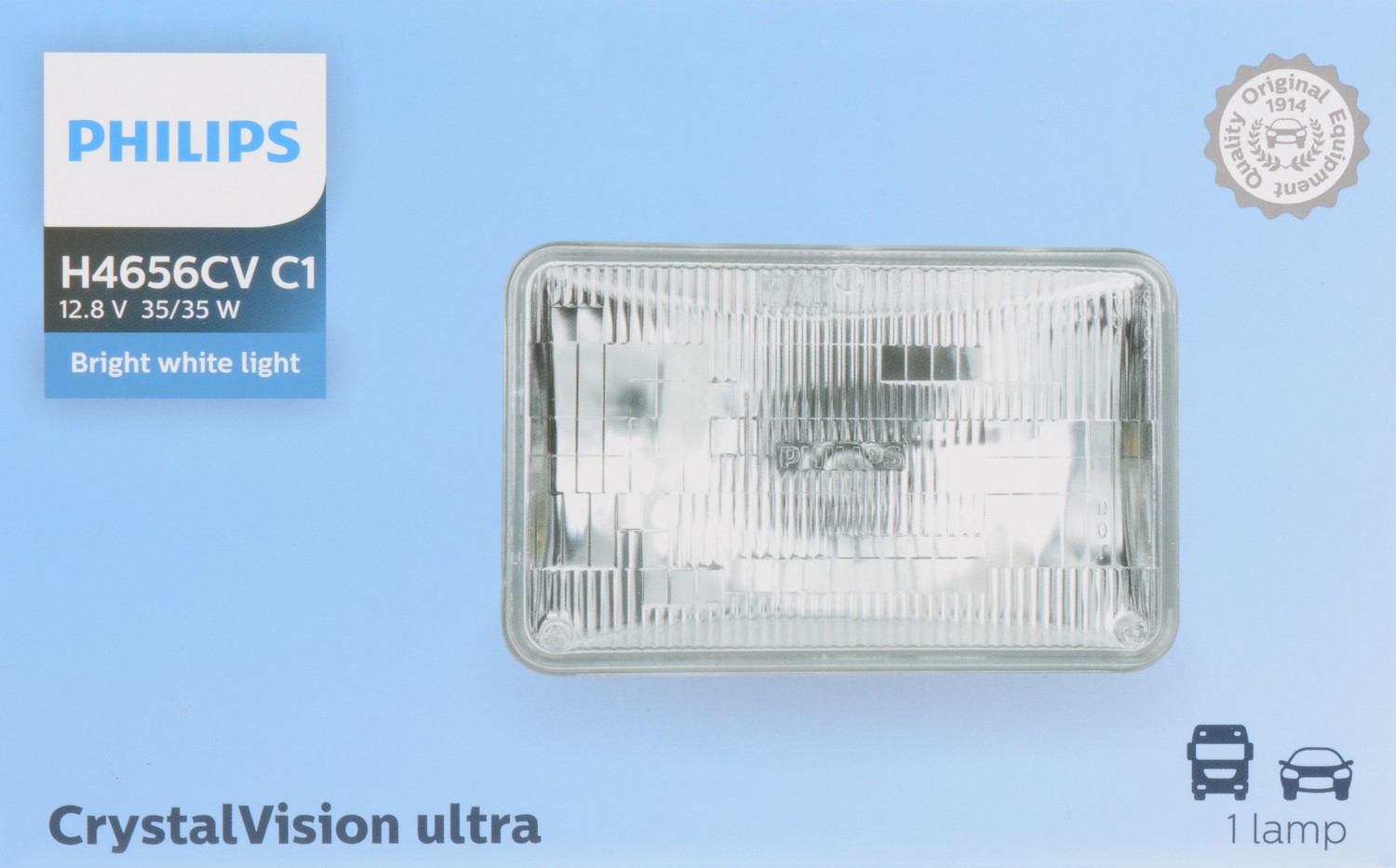 Philips Headlight Bulb  top view frsport H4656CVC1