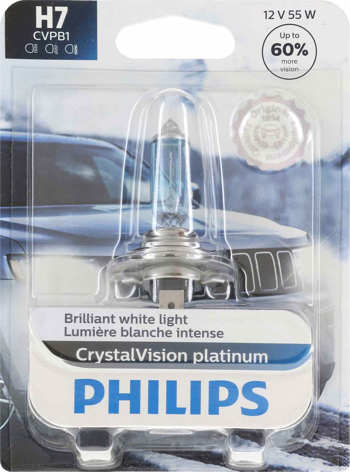 Philips Headlight Bulb  top view frsport H7CVPB1
