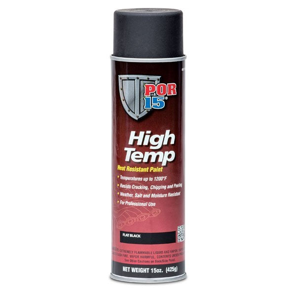 POR-15 High Temperature Flat Bl ack Paint Aerosol 15oz POR44118