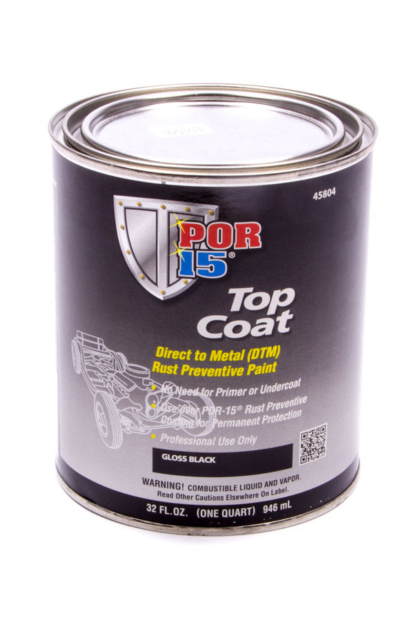 POR-15 Top Coat Paint Gloss Black Quart POR45804