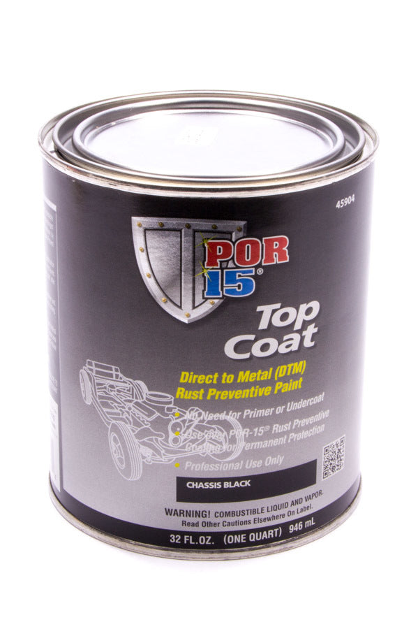 POR-15 Top Coat Chassis Black Paint Quart POR45904