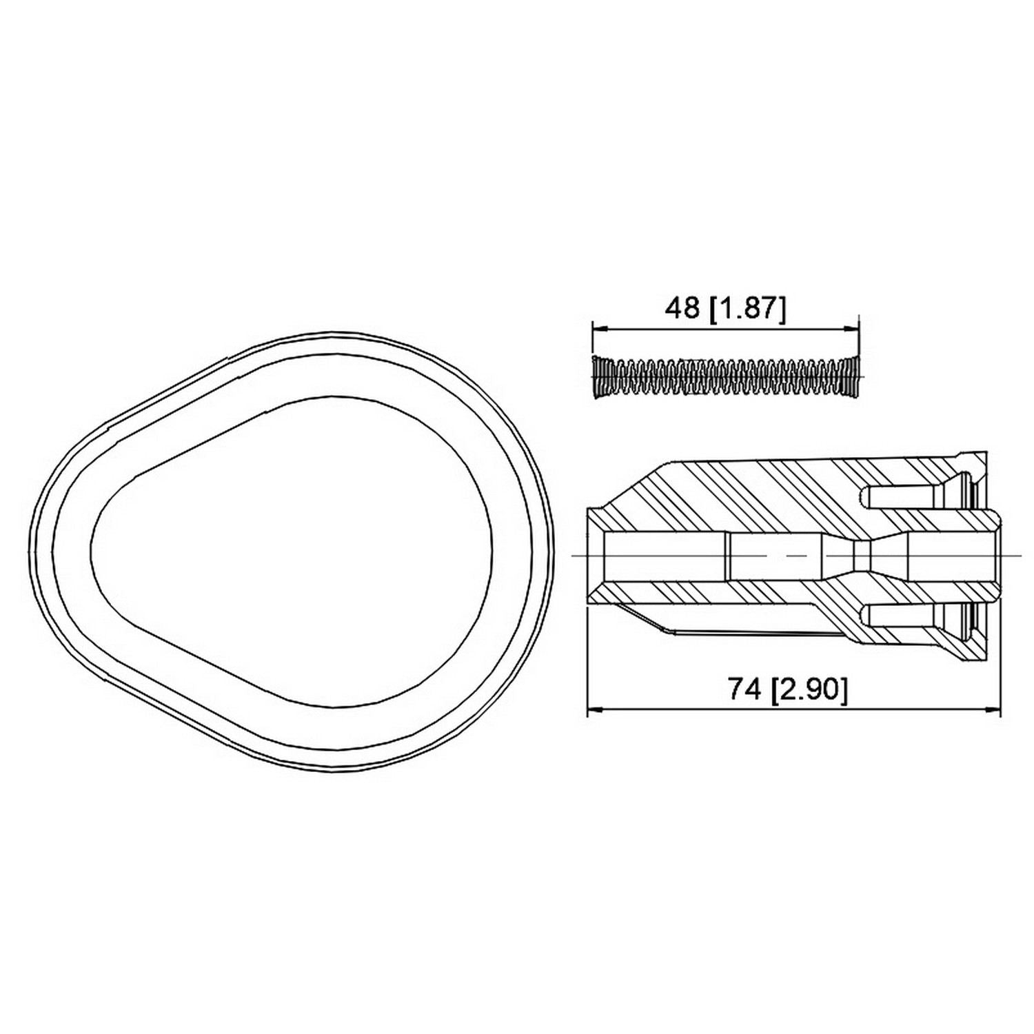 PRENCO Direct Ignition Coil Boot  top view frsport 36-2016